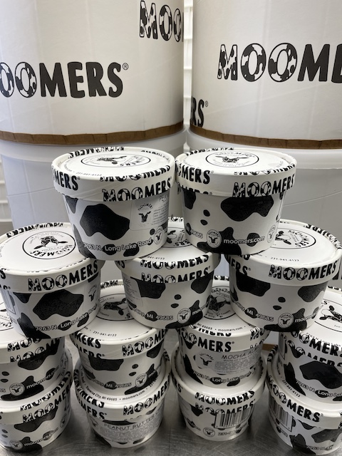 individual cow printed ice cream cups